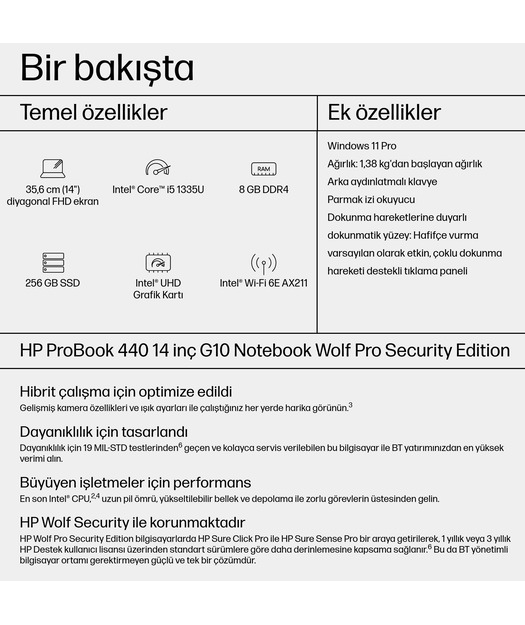 HP PB440G10 i5-1335U 14 8GB/256 W11P