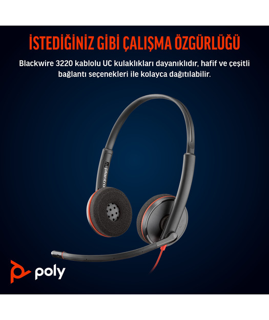 Poly BW 3220 Stereo USB-C HS +USB-C/A