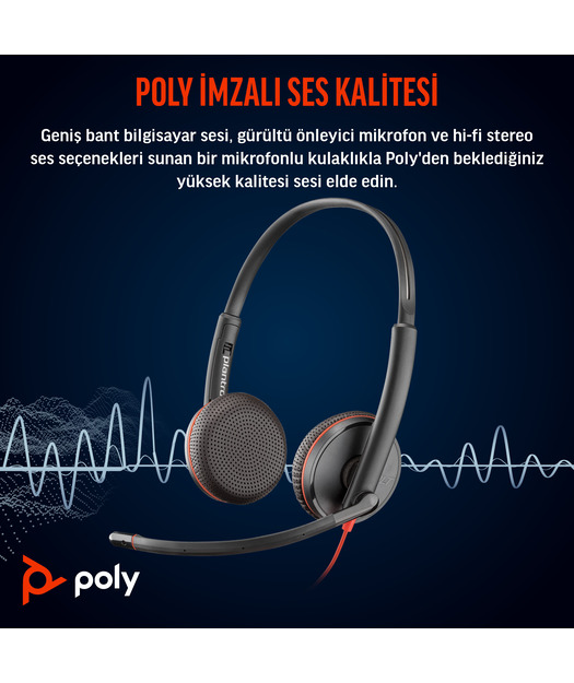 Poly BW 3225 USB-C HS +3.5mmP +USB-C/A