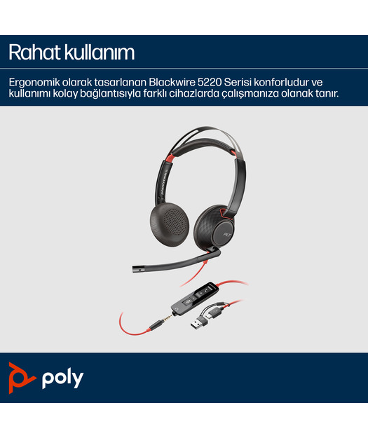 Poly BW 5220 USB-C HS +3.5mmP +USB-C/A