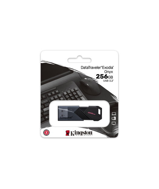 256GB Portable USB 3.2 Gen 1 DataTraveler Exodia Onyx