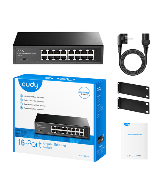 CUDY 16-Port Gigabit Metal Switch
