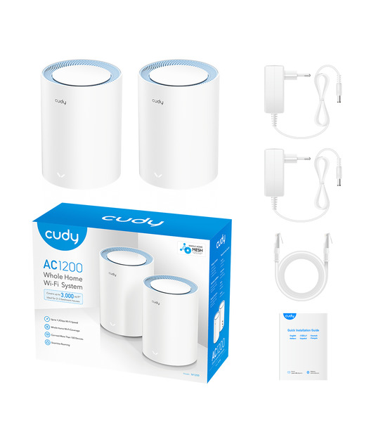 CUDY AC1200 WiFi x2 Mesh Solution