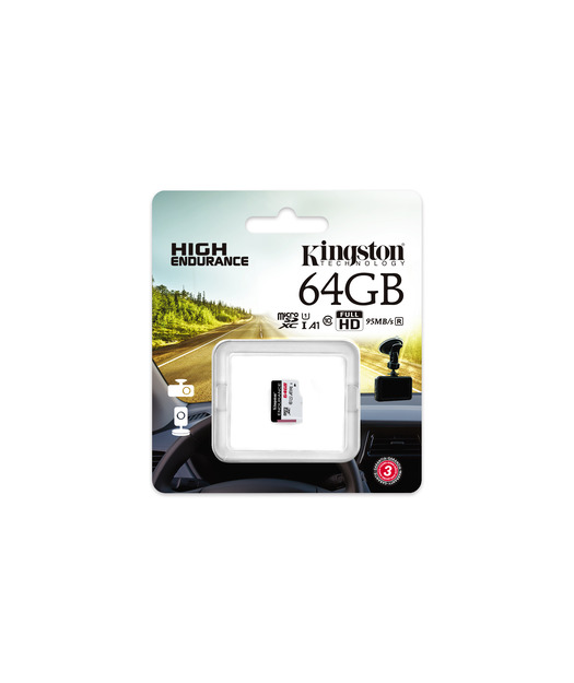 Kingston 64GB microSDHC Endurance 95R/30W C10 A1 UHS-I Card Only