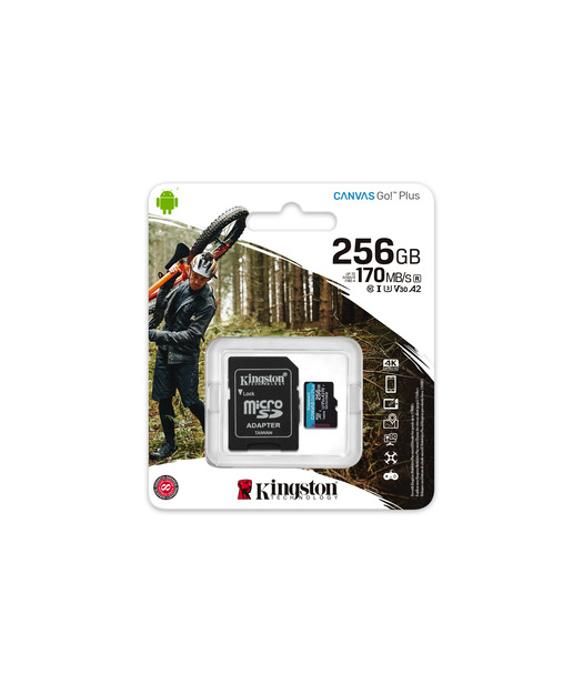 Kingston 256GB microSDXC Canvas Go Plus 170R A2 U3 V30 Card + ADP