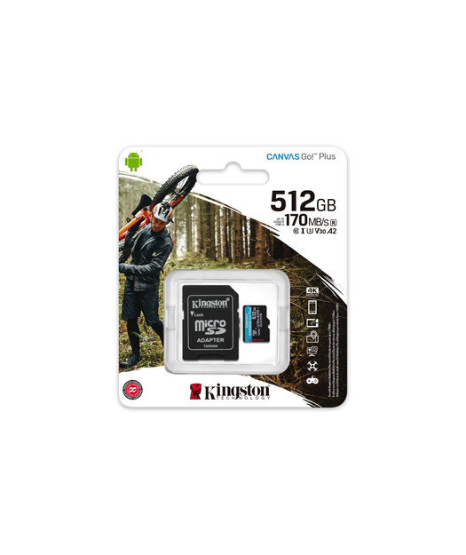 512GB microSDXC Canvas Go Plus 170R A2 U3 V30 Card + ADP