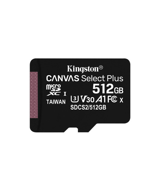 Kingston 512GB microSDXC Canvas Select Plus 100R A1 C10 Card + Adapter