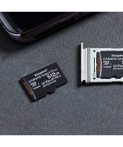 Kingston 512GB microSDXC Canvas Select Plus 100R A1 C10 Card + Adapter
