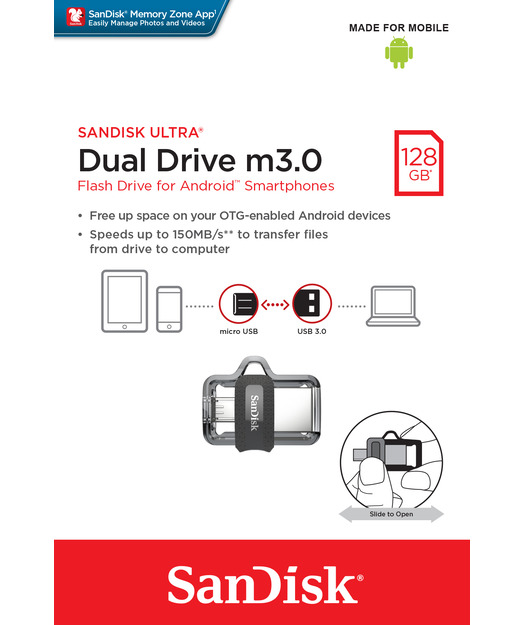 SanDisk Ult Dual Drive m3128G GreySilver