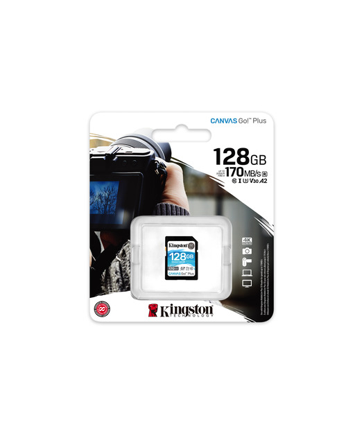 Kingston 128GB SDXC Canvas Go Plus 170R C10 UHS-I U3 V30