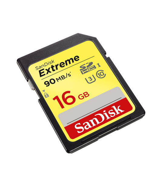 SanDisk Extreme SDHC Card 16GB 90MB/s Class 10 UHS-I U3