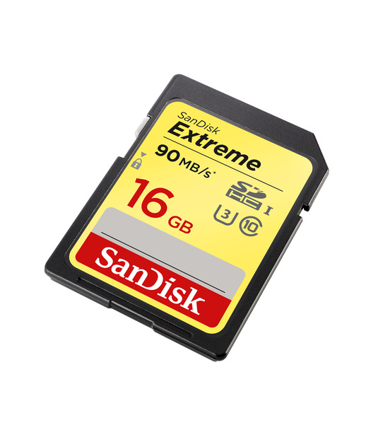 SanDisk Extreme SDHC Card 16GB 90MB/s Class 10 UHS-I U3